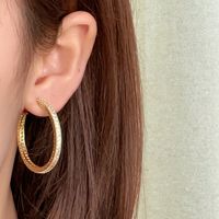 1 Pair Vintage Style Circle Plating Inlay Copper Zircon K Gold Plated Ear Studs main image 3