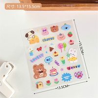 Ins Girl Heart Cute Cha Cha Bear Hand Account Stickers Strawberry Stickers Hand Ledger Decoration Material Pvc Cup Stickers sku image 17
