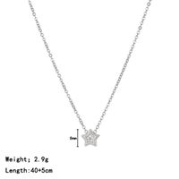 Simple Style Pentagram Stainless Steel Plating Inlay Zircon White Gold Plated Gold Plated Pendant Necklace sku image 2