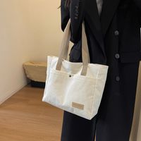 Women's Autumn&winter Canvas Solid Color Basic Sewing Thread Square Zipper Shoulder Bag Messenger Bag main image 6