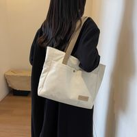 Women's Autumn&winter Canvas Solid Color Basic Sewing Thread Square Zipper Shoulder Bag Messenger Bag main image 4