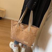 Women's Autumn&winter Canvas Solid Color Basic Sewing Thread Square Zipper Shoulder Bag Messenger Bag main image 1