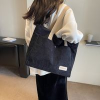 Women's Autumn&winter Canvas Solid Color Basic Sewing Thread Square Zipper Shoulder Bag Messenger Bag main image 5