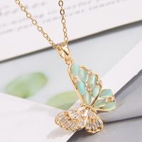 Sweet Butterfly Copper Zircon Pendant Necklace In Bulk main image 5