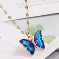 Sweet Butterfly Copper Zircon Pendant Necklace In Bulk sku image 7