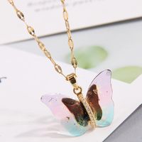 Sweet Butterfly Copper Zircon Pendant Necklace In Bulk sku image 9