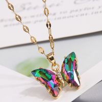 Sweet Butterfly Copper Zircon Pendant Necklace In Bulk sku image 6