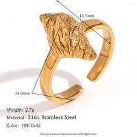Basic Simple Style Classic Style Conch Stainless Steel Plating 18k Gold Plated Open Rings main image 5