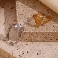 Basic Simple Style Classic Style Conch Stainless Steel Plating 18k Gold Plated Open Rings main image 1