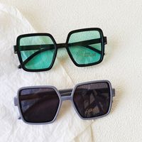 Casual Sweet Cool Style Solid Color Pc Resin Square Full Frame Glasses main image 2