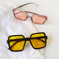 Casual Sweet Cool Style Solid Color Pc Resin Square Full Frame Glasses main image 3