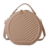 Women's Pu Leather Solid Color Cute Basic Round Zipper Shoulder Bag Crossbody Bag sku image 1