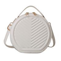 Women's Pu Leather Solid Color Cute Basic Round Zipper Shoulder Bag Crossbody Bag sku image 2
