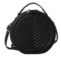 Women's Pu Leather Solid Color Cute Basic Round Zipper Shoulder Bag Crossbody Bag sku image 3