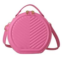 Women's Pu Leather Solid Color Cute Basic Round Zipper Shoulder Bag Crossbody Bag sku image 4