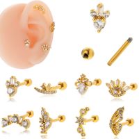 1 Piece Ear Cartilage Rings & Studs Sweet Simple Style Eye Flower Butterfly 316 Stainless Steel  Copper Plating Inlay Zircon main image 1