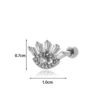 1 Piece Ear Cartilage Rings & Studs Sweet Simple Style Eye Flower Butterfly 316 Stainless Steel  Copper Plating Inlay Zircon sku image 8