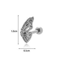 1 Piece Ear Cartilage Rings & Studs Sweet Simple Style Eye Flower Butterfly 316 Stainless Steel  Copper Plating Inlay Zircon sku image 1