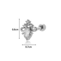 1 Piece Ear Cartilage Rings & Studs Sweet Simple Style Eye Flower Butterfly 316 Stainless Steel  Copper Plating Inlay Zircon sku image 5