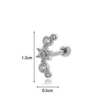 1 Piece Ear Cartilage Rings & Studs Sweet Simple Style Eye Flower Butterfly 316 Stainless Steel  Copper Plating Inlay Zircon sku image 7