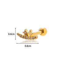 1 Piece Ear Cartilage Rings & Studs Sweet Simple Style Eye Flower Butterfly 316 Stainless Steel  Copper Plating Inlay Zircon sku image 10