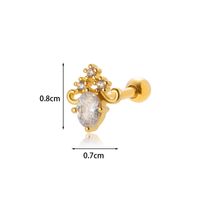 1 Piece Ear Cartilage Rings & Studs Sweet Simple Style Eye Flower Butterfly 316 Stainless Steel  Copper Plating Inlay Zircon sku image 13