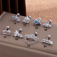 1 Piece Ear Cartilage Rings & Studs Sweet Geometric Umbrella 316 Stainless Steel  Copper Plating Inlay Zircon main image 5