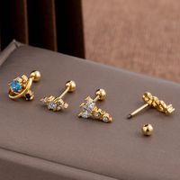 1 Piece Ear Cartilage Rings & Studs Sweet Geometric Umbrella 316 Stainless Steel  Copper Plating Inlay Zircon main image 2