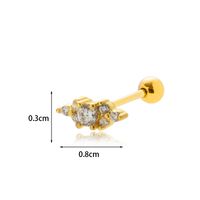 1 Piece Ear Cartilage Rings & Studs Sweet Geometric Umbrella 316 Stainless Steel  Copper Plating Inlay Zircon sku image 9