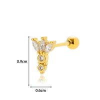 1 Piece Ear Cartilage Rings & Studs Sweet Geometric Umbrella 316 Stainless Steel  Copper Plating Inlay Zircon sku image 15