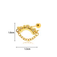 1 Piece Ear Cartilage Rings & Studs Sweet Geometric Umbrella 316 Stainless Steel  Copper Plating Inlay Zircon sku image 16