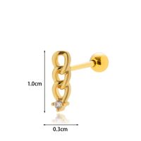 1 Piece Ear Cartilage Rings & Studs Sweet Geometric Umbrella 316 Stainless Steel  Copper Plating Inlay Zircon sku image 11