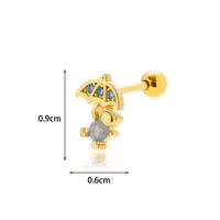 1 Piece Ear Cartilage Rings & Studs Sweet Geometric Umbrella 316 Stainless Steel  Copper Plating Inlay Zircon sku image 12