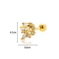 1 Piece Ear Cartilage Rings & Studs Sweet Geometric Umbrella 316 Stainless Steel  Copper Plating Inlay Zircon sku image 14