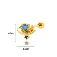 1 Piece Ear Cartilage Rings & Studs Sweet Geometric Umbrella 316 Stainless Steel  Copper Plating Inlay Zircon sku image 13