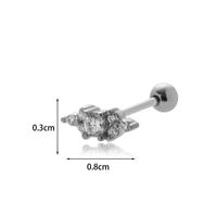 1 Piece Ear Cartilage Rings & Studs Sweet Geometric Umbrella 316 Stainless Steel  Copper Plating Inlay Zircon sku image 1