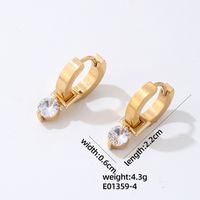1 Pair Hip-hop Vintage Style Simple Style Star Plating Inlay Stainless Steel Copper Zircon Gold Plated Silver Plated Ear Clip sku image 4