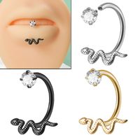 Lady Insect Stainless Steel Plating Inlay Zircon Lip Stud Ear Studs main image 1