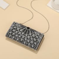 Black Rose Gold Red Metal Solid Color Square Evening Bags sku image 1