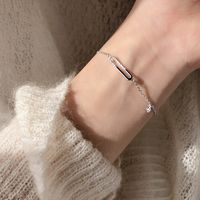 Style Simple Géométrique Couleur Unie Argent Sterling Placage Incruster Zircon Bracelets main image 1