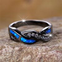 Simple Style Round Copper Inlay Artificial Gemstones Rings main image 1