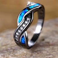 Simple Style Round Copper Inlay Artificial Gemstones Rings main image 5