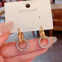 1 Pair Vintage Style Circle Color Block Plating Copper Gold Plated Drop Earrings main image 5