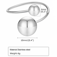 Style Simple Balle Acier Inoxydable Anneau Ouvert main image 4