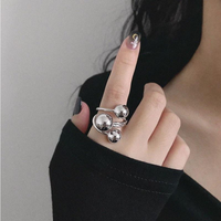 Simple Style Ball Stainless Steel Open Rings main image 5