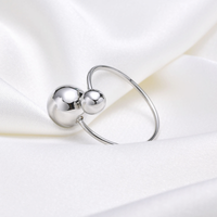 Simple Style Ball Stainless Steel Open Rings sku image 1