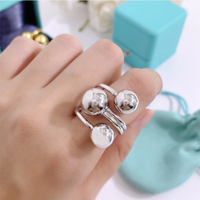 Simple Style Ball Stainless Steel Open Rings main image 6