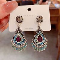 1 Pair Vintage Style Water Droplets Tassel Plating Inlay Copper Zircon Gold Plated Drop Earrings main image 3
