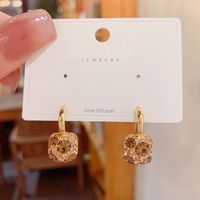 1 Pair Vintage Style Geometric Square Plating Inlay Copper Zircon Gold Plated Drop Earrings main image 3