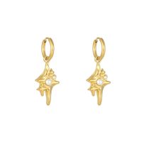 1 Pair Elegant Streetwear Star Plating Inlay Titanium Steel Artificial Pearls Drop Earrings sku image 2